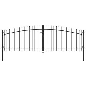 Double Door Fence Gate with Spear Top 157.5"x78.7"