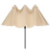 15x9ft Large Double-Sided Rectangular Outdoor Twin Patio Market Umbrella w/Crank-tan