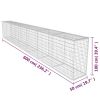 Gabion Wall with Cover Galvanized Steel 236.2"x19.7"x39.4"