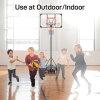 Basketball System,Adjustable Height 77" - 102"(6.46ft - 8.53ft) Portable Impact Backboard Outdoor Basketball Hoop with 33" PE Backboard for Adult