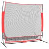 Portable Baseball Net Black and Red 84.6"x42.1"x85" Polyester