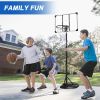 Portable Basketball Hoop System Stand Height Adjustable 7.5ft - 9.2ft with 32 Inch Backboard and Wheels for Youth Adults Indoor Outdoor Basketball Goa