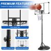 Portable Basketball Hoop System Stand Height Adjustable 7.5ft - 9.2ft with 32 Inch Backboard and Wheels for Youth Adults Indoor Outdoor Basketball Goa