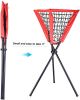 Portable Batting Movable Baseball & Softball Practice Ball Caddy Stands Foldable Pyramid Net Stand Training Softball Tennis Ball