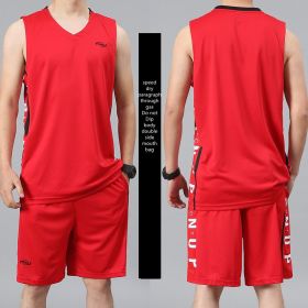 Casual Wear Sleeveless Thin Vest Running Wear Shorts Sportswear (Option: A RED-2XL)