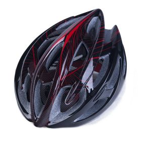 Bicycle helmet mountain bike helmet (Option: Black red)