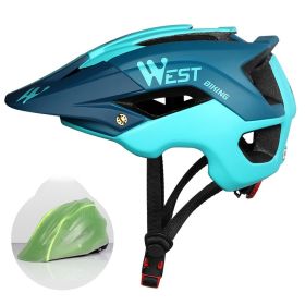 Cycling Helmets For Men And Women Mountain Bike Helmets Hard Hats Riding (Option: Steel blue-One size)