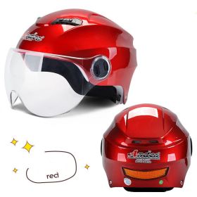 Universal Helmet Lightweight Winter Heating Helmet (Option: Red-B)