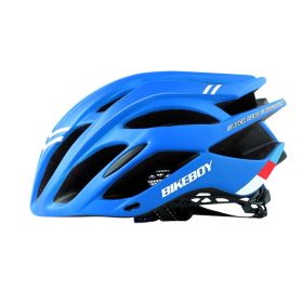 One-Piece Bicycle Helmet Men's And Women's Equipment Accessories (Option: Blue-52-62cm)