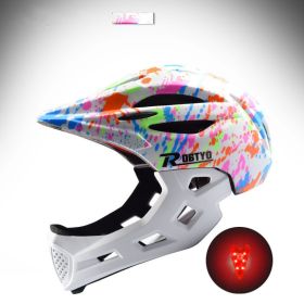 Children's Balance Bike Helmet Riding Cap Full Face Helmet (Color: White)