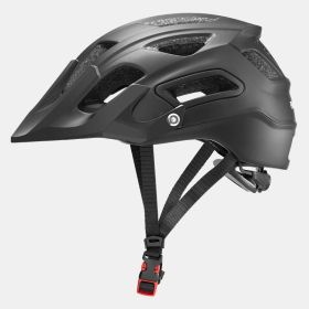 Rock Brothers Bicycle Riding Helmet Mountain Bike Helmet Integrated Helmet Men And Women Cross-Country Commuter Helmet (Option: Black-M)