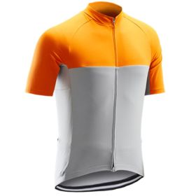 Road And Mountain Bike Cycling Jerseys Men's Tops Spring And Summer Cycling Jerseys (Option: Orange white-L)