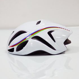 Pneumatic Road Mountain Bike Helmet Men And Women Cycling Helmet (Option: White color line-L)