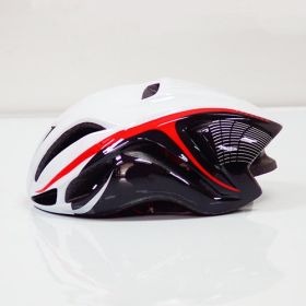 Pneumatic Road Mountain Bike Helmet Men And Women Cycling Helmet (Option: Black White Red-L)