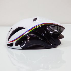 Pneumatic Road Mountain Bike Helmet Men And Women Cycling Helmet (Option: Black and white color thread-L)