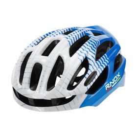 Striped Motorcycle Paint Electric Bike Helmet (Option: White blue)