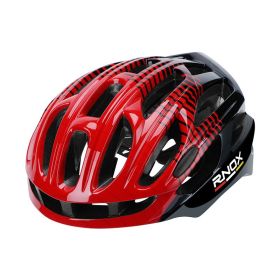 Striped Motorcycle Paint Electric Bike Helmet (Option: Black red)