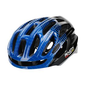 Striped Motorcycle Paint Electric Bike Helmet (Option: Black blue)