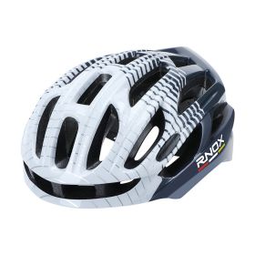 Striped Motorcycle Paint Electric Bike Helmet (Option: White grey)