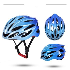 One-piece Helmet Riding Equipment  Bicycle gradient helmet (Color: Blue)