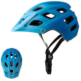 Outdoor Bicycle Helmet In-mold Road Mountain Bike Helmet (Option: Matte blue-One Size)