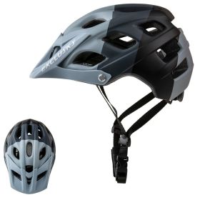 Outdoor Bicycle Helmet In-mold Road Mountain Bike Helmet (Option: Matte black and white grey-One size)