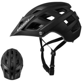 Outdoor Bicycle Helmet In-mold Road Mountain Bike Helmet (Option: Matte black-One Size)