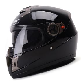 Mustang winter warm locomotive electric car helmet (Color: Black)