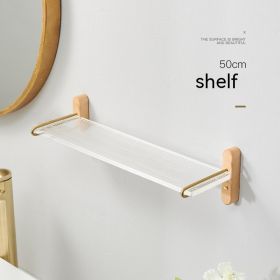 Acrylic Bathroom Walnut Storage Rack Punch Free Storage Rack (Option: 50 Long Beech Shelf)