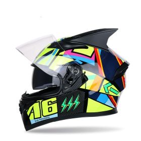 Four seasons corner motorcycle racing helmet (Option: Bright black-M)