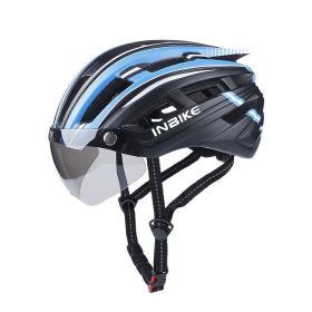 Mountain Road Bike Helmet Outdoor Riding (Option: Black blue-One size)