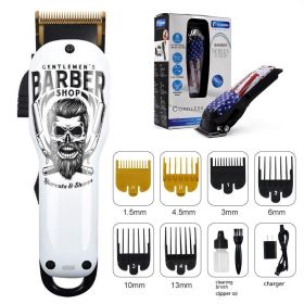 Oil Head Trim Hair Graffiti Hair Scissors Professional Electric Hair Clipper (Option: Skull)