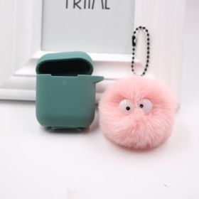 Dust Elf Small Briquette Keychain Pendant Plush Round Student Schoolbag Key Pendant (Option: Nude Pink-Coal Elf Pendant)