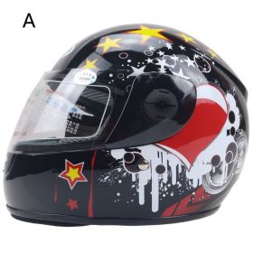 Kids Kart Helmet Kids Motorcycle Head (Option: Black starry sky-One size)