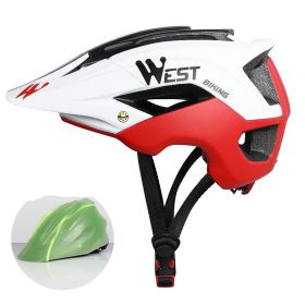 Cycling Helmets For Men And Women Mountain Bike Helmets Hard Hats Riding (Option: White red-One size)