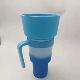 Snack With Handle Straw Cup Kitchen Gadgets (Option: Blue Cold Water Color-901to1000ml)