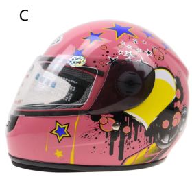 Kids Kart Helmet Kids Motorcycle Head (Option: Pink starry sky-One size)