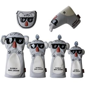 Golf Club Head Cover Cartoon Cute Animal Koala (Option: Set)