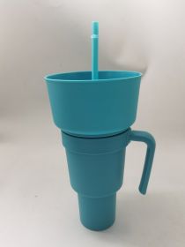 Snack With Handle Straw Cup Kitchen Gadgets (Option: Turquoise blue-901to1000ml)