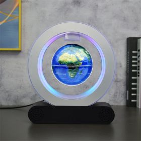 Magnetic County Floating Earth Instrument Bluetooth Speaker Decoration Crafts Strange (Option: Black English Blue Ball Body-US)