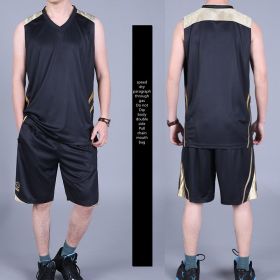 Basketball Sports Suit Men's Summer Casual Wear Sleeveless Thin Vest Running Suit Shorts Sportswear (Option: D-L)