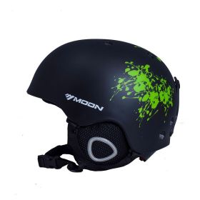 Ski Helmet Snow Safety Helmet Protective Gear Sports Equipment Head Protection Integrated (Option: Green ink-XL)