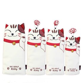 Lucky Cat Golf Wood Club Head Cover (Option: Lucky Cat-4piece set)