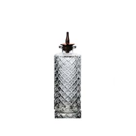 Argy Wormwood Bottles Vintage Carved Glass Wine Bottle With Stopper (Option: Grid Bottle)