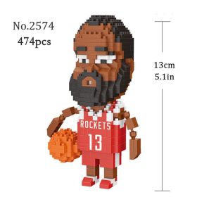 Mini Building Blocks Basketball Idol 3d Model Ornaments DIY Basketball Player Miniature Doll Building Block Toy Gift (Style: 2574 Bagged)