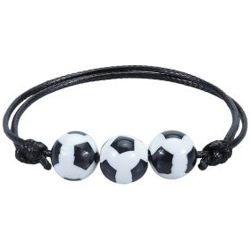 Sports Theme Charm Bracelets; Basketball Football Baseball Volleyball Bracelet Adjustable Inspirational Sports Beads Ball Bracelet With Charm For Teen (size: Soccer)