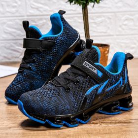 High Quality Hot Boy Girl Sneaker Casual Running Shoes Outdoor Portable Big Kids Sport Tennis Mesh Breathable Cozy Non-slip Sole (Color: Blue, size: 39)