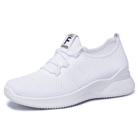 Women Mesh Casual Sport Shoes 36-41 Breathable Lightweight Running Outdoor Soft Sneaker Comfortable Spring Summer Autumn New (Color: White, size: 36)