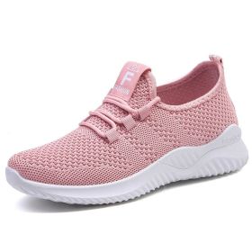 Women Mesh Casual Sport Shoes 36-41 Breathable Lightweight Running Outdoor Soft Sneaker Comfortable Spring Summer Autumn New (Color: Pink, size: 38)