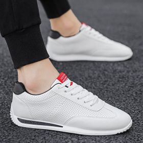 White Leather Sneakers Men Women Boys Girls Sport Vulcanized Casual Shoes Comforthable Spring Fashion School Student Tennis Sale (Color: Mesh Black, size: 44)